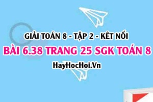 Bài 6.38 trang 25 Toán 8 Tập 2 Kết nối tri thức